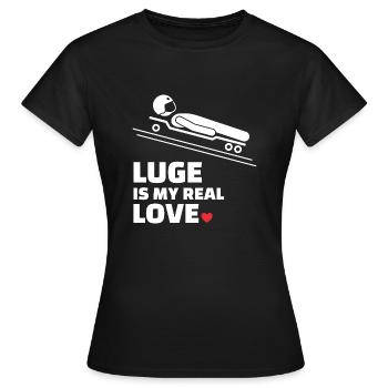 J’adore la luge - T-shirt Femme - noir - Devant - AI Model Female 172 dark (172cm)