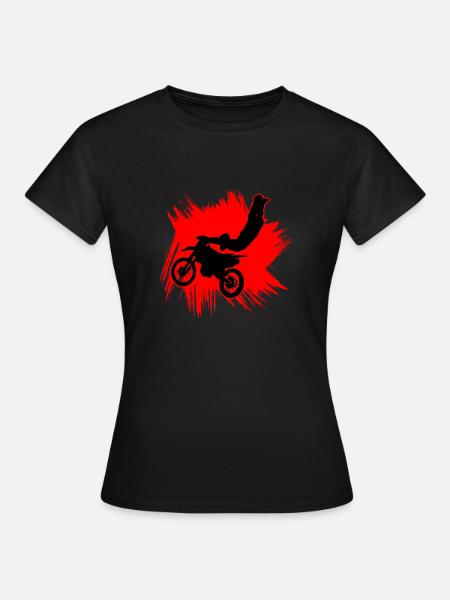 Motocross Motorrad - Dame-T-shirt - sort