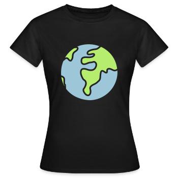 Globus - Welt - Frauen T-Shirt - Schwarz - Vorne - AI Model Female 172 dark (172cm)