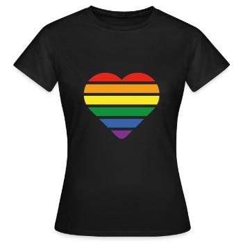 LGBT Herz - Frauen T-Shirt - Schwarz - Vorne - AI Model Female 172 dark (172cm)