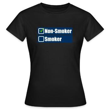 Non Smoker - Women's T-Shirt - black - Front - AI Model Female 172 dark (172cm)