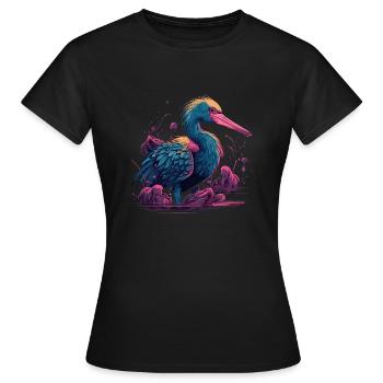 Pelican Bird Waterfowl - Women's T-Shirt - black - Front - AI Model Female 172 dark (172cm)