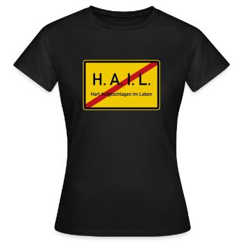 HAIL verlassen - Frauen T-Shirt - Schwarz - Vorne - AI Model Female 172 dark (172cm)