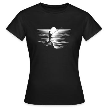 Pêcheur sur une falaise - T-shirt Femme - noir - Devant - AI Model Female 172 dark (172cm)