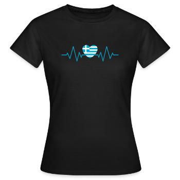 Greece pulse - Frauen T-Shirt - Schwarz - Vorne - AI Model Female 172 dark (172cm)