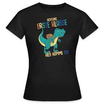 Schulkind Erste Klasse Schulanfänger Schulstart - Frauen T-Shirt - Schwarz - Vorne - AI Model Female 172 dark (172cm)