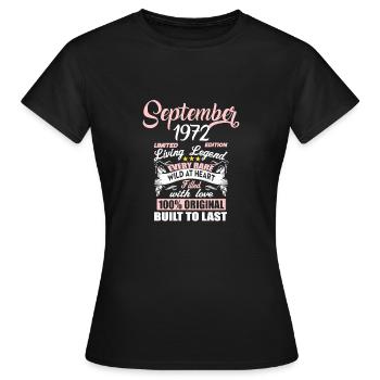 Septembre 1972 - cadeau du 50e anniversaire. Génial. - T-shirt Femme - noir - Devant - AI Model Female 172 dark (172cm)