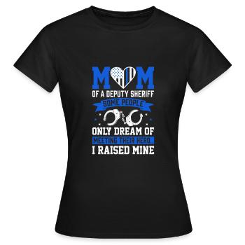 Police Mama - Supporter - Women's T-Shirt - black - Front - AI Model Female 172 dark (172cm)