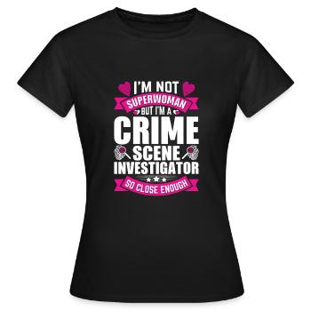 Forensic evidence - Kripo Polizei Forensics - Women's T-Shirt - black - Front - AI Model Female 172 dark (172cm)