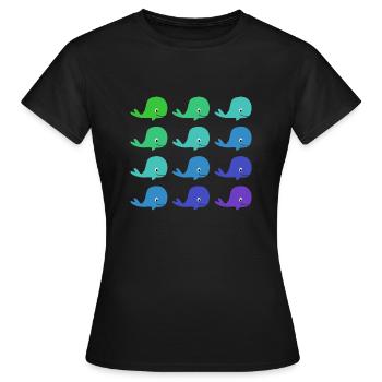 Whales pattern - Women's T-Shirt - black - Front - AI Model Female 172 dark (172cm)