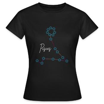 Sternzeichen Fische Konstellation - Frauen T-Shirt - Schwarz - Vorne - AI Model Female 172 dark (172cm)