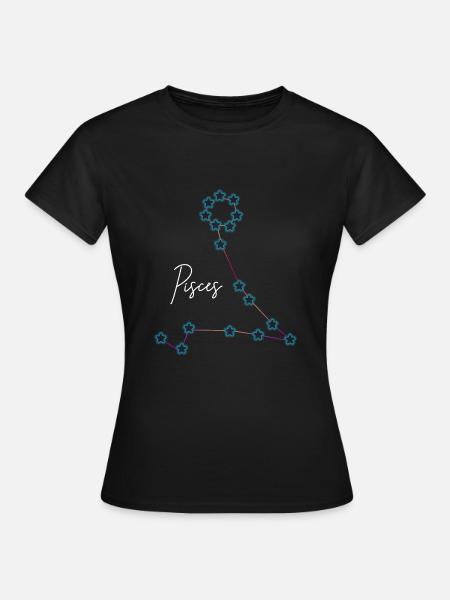 Sternzeichen Fische Konstellation - Frauen T-Shirt - Schwarz