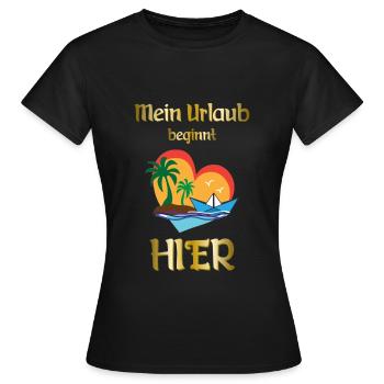 MES VACANCES COMMENCENT ICI * VACANCES * VACANCES - T-shirt Femme - noir - Devant - AI Model Female 172 dark (172cm)