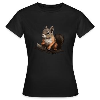 Écureuils Écureuils forestiers Écureuils Écureuils - T-shirt Femme - noir - Devant - AI Model Female 172 dark (172cm)