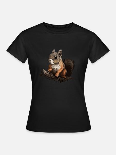 Eichhörnchen Wald Baumhörnchen Hörnchen - Frauen T-Shirt - Schwarz