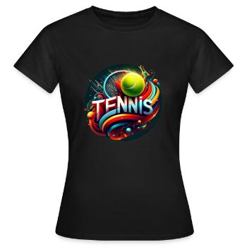 Le tennis est un sport pour les femmes et les hommes - T-shirt Femme - noir - Devant - AI Model Female 172 dark (172cm)