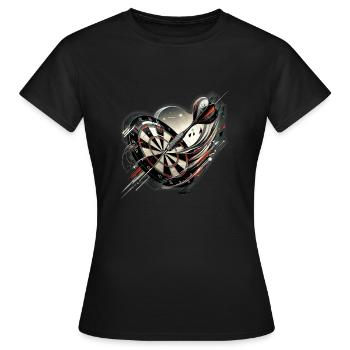 Dart spielen am Dartboard - Frauen T-Shirt - Schwarz - Vorne - AI Model Female 172 dark (172cm)