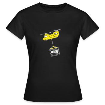 Approches de sauvetage. L'hélicoptère Schnaps arrive. - T-shirt Femme - noir - Devant - AI Model Female 172 dark (172cm)
