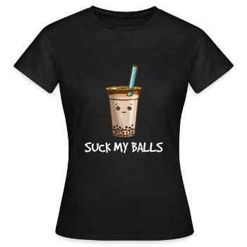 Sucer mes couilles - T-shirt Femme - noir - Devant - AI Model Female 172 dark (172cm)
