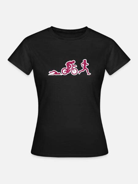 TRIATHLON Figuren lady - Frauen T-Shirt - Schwarz