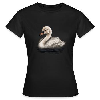 Baby Swan Bird Chick - Women's T-Shirt - black - Front - AI Model Female 172 dark (172cm)