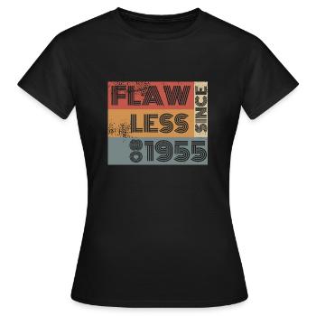 70. Geburtstag Flawless since 08/1955 - Frauen T-Shirt - Schwarz - Vorne - AI Model Female 172 dark (172cm)