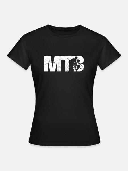 Mountainbike MTB Silhouette - T-shirt dam - svart