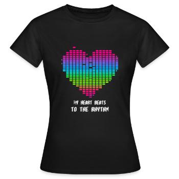 Mein Herz schlägt im Rhythmus - Frauen T-Shirt - Schwarz - Vorne - AI Model Female 172 dark (172cm)