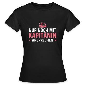 Bootsfahrerin Seglerin Bootsbesitzerin Kapitänin - Frauen T-Shirt - Schwarz - Vorne - AI Model Female 172 dark (172cm)