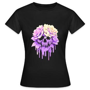 Blossoms of Decay: Pastel Gothic Melancholy - Women's T-Shirt - black - Front - AI Model Female 172 dark (172cm)