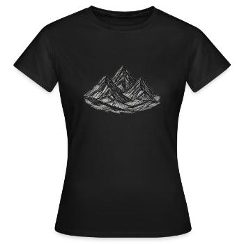 Schneebedeckte Berge – Abenteuer & Natur - Frauen T-Shirt - Schwarz - Vorne - AI Model Female 172 dark (172cm)