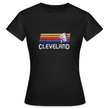 Cleveland Feather Native American Baseball Sports - T-shirt Femme - noir - Devant - AI Model Female 172 dark (172cm)