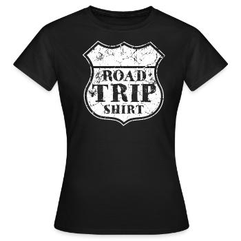 Road Trip Shirt USA Cadeau pour chauffeur de camion Roadtrip - T-shirt Femme - noir - Devant - AI Model Female 172 dark (172cm)