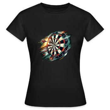 Dart spielen am Dartboard - Frauen T-Shirt - Schwarz - Vorne - AI Model Female 172 dark (172cm)
