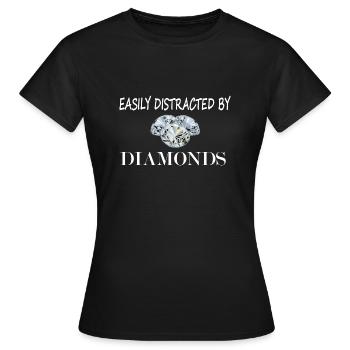 Easily Distracted by Diamonds - Women's T-Shirt - black - Front - AI Model Female 172 dark (172cm)