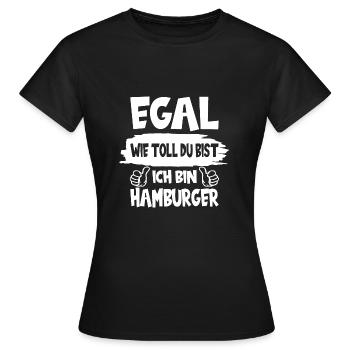 HAMBURG ICH BIN HAMBURGER - Frauen T-Shirt - Schwarz - Vorne - AI Model Female 172 dark (172cm)