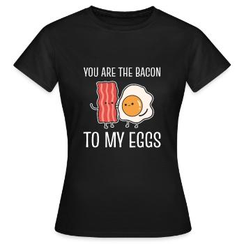 Speck zu Eiern Speck- und Eierliebhaber Gift - Frauen T-Shirt - Schwarz - Vorne - AI Model Female 172 dark (172cm)
