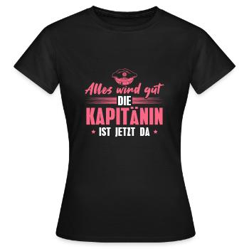 Segeln Bootsfahrerin Seglerin Kapitänin - Frauen T-Shirt - Schwarz - Vorne - AI Model Female 172 dark (172cm)