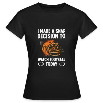 Sehen Sie Heute American Football - Frauen T-Shirt - Schwarz - Vorne - AI Model Female 172 dark (172cm)
