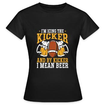 Je voyage le kicker avec de la bière - T-shirt Femme - noir - Devant - AI Model Female 172 dark (172cm)