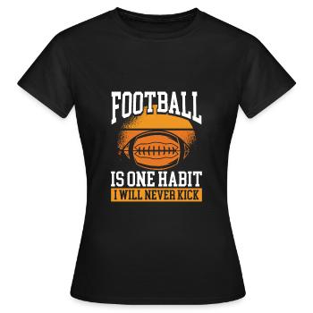 Fußball Ist Eine Gewohnheit Retro sonne - Frauen T-Shirt - Schwarz - Vorne - AI Model Female 172 dark (172cm)