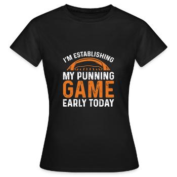 Mon drôle de jeu de football américain - T-shirt Femme - noir - Devant - AI Model Female 172 dark (172cm)