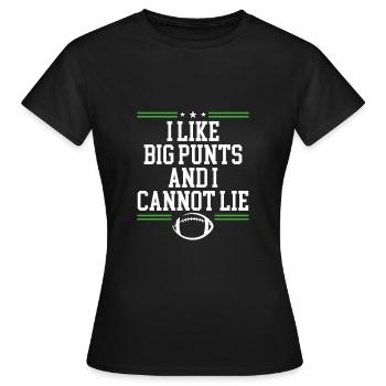 J’aime le football américain avec les grands - T-shirt Femme - noir - Devant - AI Model Female 172 dark (172cm)