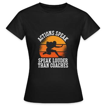 Sprechen Sie Lauter Retro Als Trainer - Frauen T-Shirt - Schwarz - Vorne - AI Model Female 172 dark (172cm)