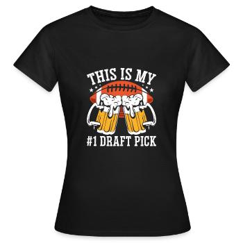 Choix de draft de football américain - T-shirt Femme - noir - Devant - AI Model Female 172 dark (172cm)