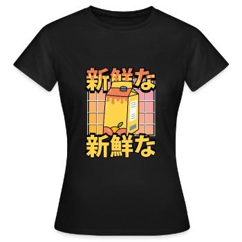 Süßer Kawaii Orangensaft - Frauen T-Shirt - Schwarz - Vorne - AI Model Female 172 dark (172cm)