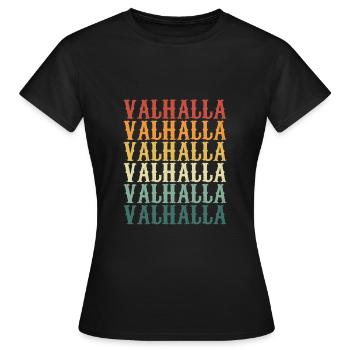 Walhalla En Couleur Rétro - T-shirt Femme - noir - Devant - AI Model Female 172 dark (172cm)