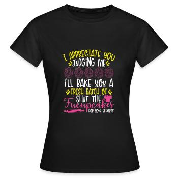 Je vais vous faire cuire un cupcake frais - T-shirt Femme - noir - Devant - AI Model Female 172 dark (172cm)