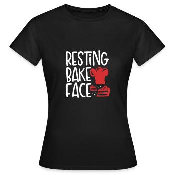 Resting cheek face - Women's T-Shirt - black - Front - AI Model Female 172 dark (172cm)