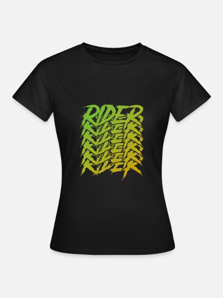 Grüner Motorradfahrer - Frauen T-Shirt - Schwarz